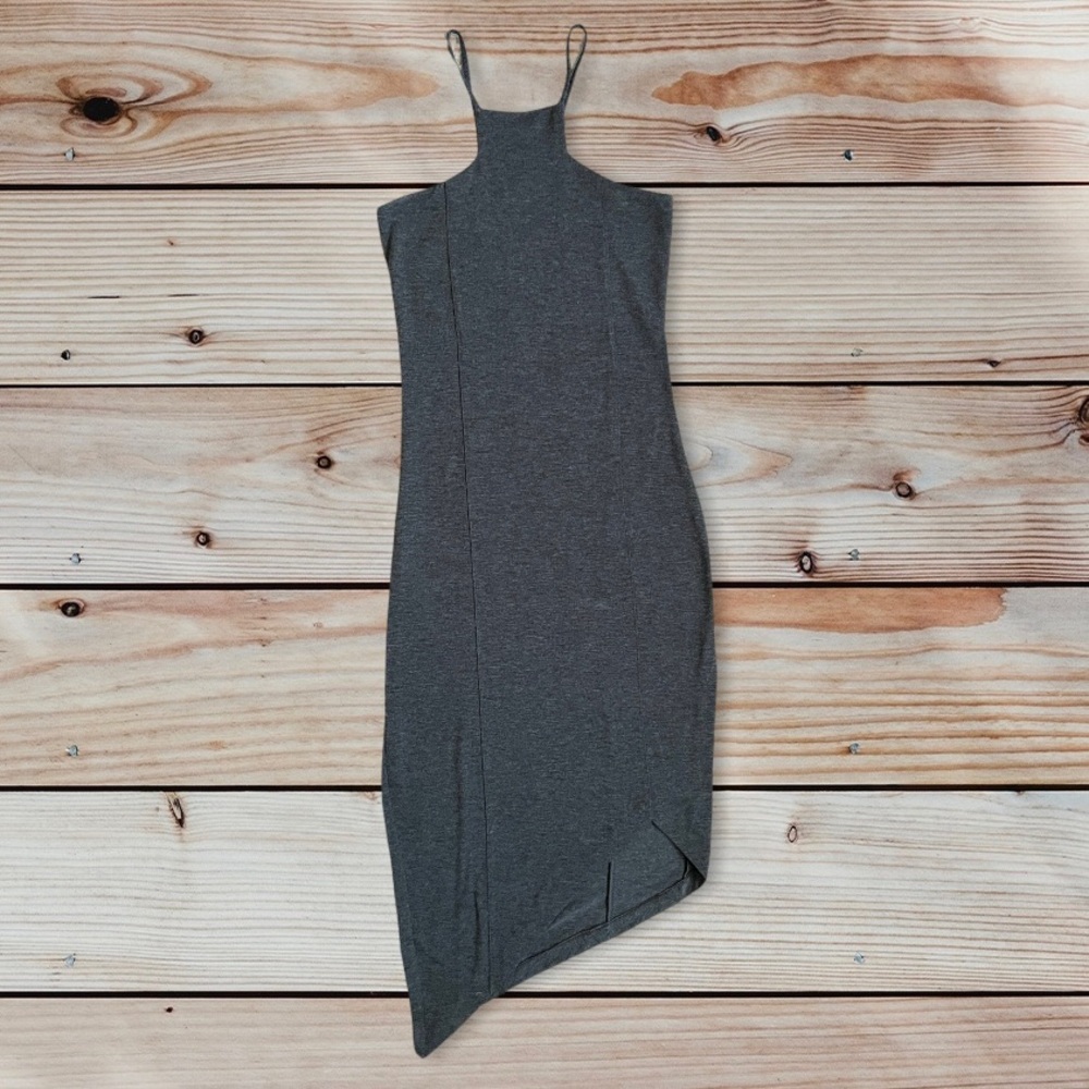 Express Asymmetrical Gray Bodycon Dress